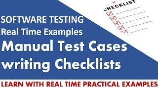 Software Testing Tutorials  Manual Test Cases writing Checklists [upl. by Hort]