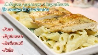 Como preparar pasta con pollo y crema en menos de 30 minutos [upl. by Athelstan]