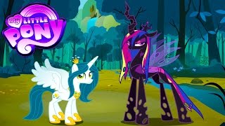 My Little Pony Transforms  Color Swap Princess Cadance Queen Chrysalis  Coloring Videos For Kids [upl. by Onailil]