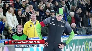 Kwalificatie schaatsen Thialf in Heerenveen jaar 2024 mannen 500 meter [upl. by Dorsey]