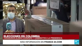 Informe desde Bogotá colombianos eligen autoridades legislativas y candidatos presidenciales [upl. by Brander510]