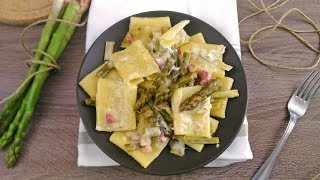 Paccheri cremosi con asparagi e pancetta [upl. by Edak]