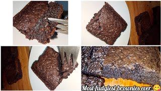 most fudgiest chewy brownies ever 😋 without oven [upl. by Idnar]