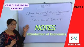 Economics class 11 chapter 1 notes in English  Introduction of Economics [upl. by Imelda]