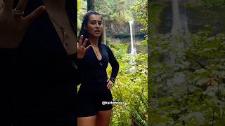 Exploring waterfalls 😋✨ 10falls modellife oregon silverfalls [upl. by Ayita766]