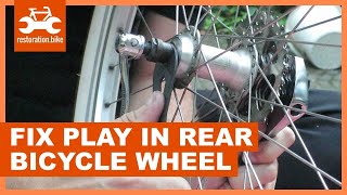 How to fix play in rear bicycle wheel [upl. by Haily136]