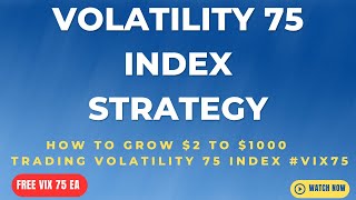 Volatility 75 index strategy How to grow 2 to 1000 account trading Volatility 75FREE VIX 75 EA [upl. by Nylhtak]