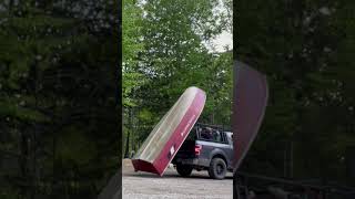 How to load a 14’ aluminum boat on a truck by yourself with a winch fishing camping boat [upl. by Nerra]