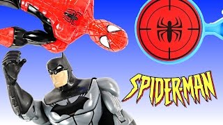 SpiderMan vs Batman Slinging Webs Marvel Web Warriors Superhero Training Center [upl. by Nyletak828]