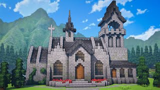 Minecraft How To Build A Medieval Church  Tutorial [upl. by Anees772]