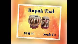 Rupak Taal With Drum Beat  PBM 60  Scale f  Song  Bhajan  Geet  Ghazal  Qawali [upl. by Yort298]