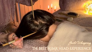 ASMR Dreamy Head Spa Experience  Hair amp Neck Brushing Fingertips on Scalp Hair Parting Jade Comb [upl. by Laundes]