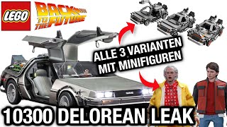 LEGO DeLorean mit Minifiguren Licht und allen 3 Varianten  LEGO 10300 DeLorean Leak  LEGO News [upl. by Spoor]