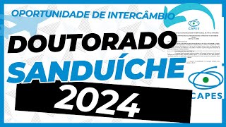 SAIU EDITAL  DOUTORADO SANDUICHE 2024 CAPES [upl. by Mitzie]