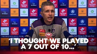 Longmuir unpleased following frustrating win over Tigers 😕  Dockers Press Conference  Fox Footy [upl. by Jamill]