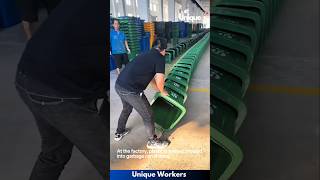 The process of turning plastic garbage cans  The workers do their job perfectly  machine shorts [upl. by Wein103]