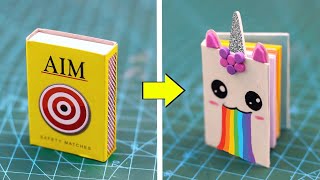 DIY Mini Unicorn notebook  how to make Mini Unicorn notebook from matchbox [upl. by Fahland]