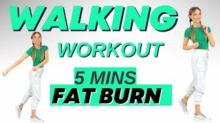 5 Minute Walking Workout  Quick Indoor Walk  Walking Exercises for Weight Loss  No Jumping [upl. by Dirk455]