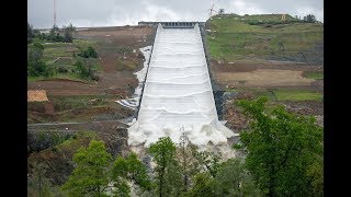 Oroville Dam spillway get wet after a twoyear hiatus [upl. by Fusuy]