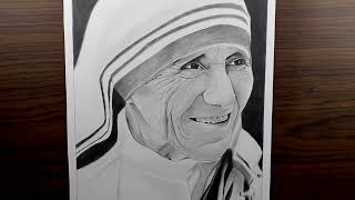 Mother Teresa pencil sketch 🙏✏️ [upl. by Hillyer357]