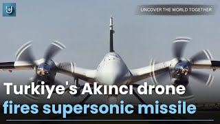 Turkiyes Akıncı drone completes supersonic missile firing test [upl. by Thorley]