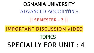 UNIT  4  ADVANCED ACCOUNTING  COMPANY FINAL ACCOUNTS  DISCUSSION VIDEO  shivanipallela [upl. by Critta]