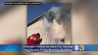 Stranger Hailed As Hero After Saving 2 People From Burning Building In New Jersey [upl. by Irita]