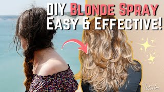 Hydrogen Peroxide Hair Lightening DIY Spray for Natural NoRoots Blonde 🌞 Easy Method [upl. by Ecnerolf38]