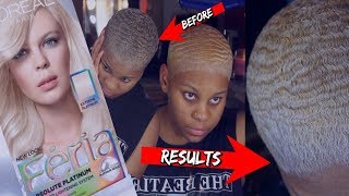 HAIR TRANSFORMATION  Loreal Feria Absolute Platinum  MY SECRET TO GETTING WAVES QUICK 🌊 [upl. by Dj426]