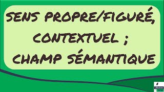 La polysémie des mots  sens proprefiguré contextuel  champ sémantique etc [upl. by Blader919]