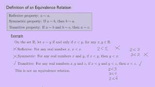 Abstract Algebra 1 Definition of an Equivalence Relation [upl. by Halverson283]