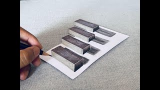 easy draw 3d step float on paper for beginners how to draw 3D step float [upl. by Mastic]