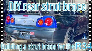 R34 DIY rear strut brace  GTT to GTR conversion Ep19 [upl. by Atinrehs67]