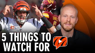 Bengals vs Commanders FIVE THINGS to Watch For amp Score Prediction  Monday Night Football [upl. by Eibreh]