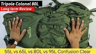 Tripole Colonel 80 Litres Rucksack Review 2024  55Litres vs 80Litres Which is Best [upl. by Anwadal596]