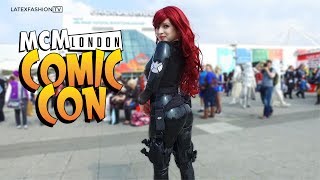 Cozplay Girl Black Widow Cosplay  MCM London Comic Con  LatexFashionTV [upl. by Tray]