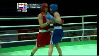 Middle 75kg SF  Marshall ENG vs Torlopova RUS  AIBA Womens World Cship 2012 [upl. by Asilak]