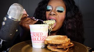 QUICK NOODLES WITH CRUNCHY TOAST ASMR EATING SOUNDS [upl. by Koval]