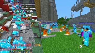 HET MEGA GROTE GEVECHT TUSSEN TEAM ROOD EN BLAUW IN MINECRAFT [upl. by Longan660]