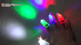 4 pcs MultiColor LED Party Light Finger Laser Beam Torch Ring [upl. by Nomal114]