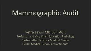 Mammographic audit  updated [upl. by Ginsberg]