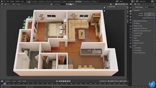 How to make 3d floor plan in Blender  Best method Modeling [upl. by Kobe]