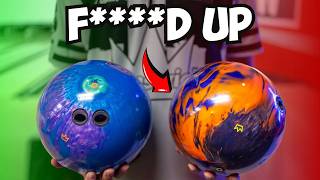 We RUINED BRAND NEW Bowling Balls [upl. by Ecnadnak]