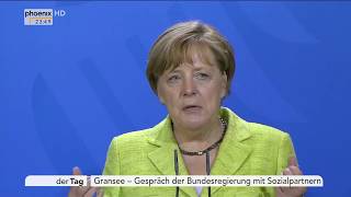 Gransee 8 quotZukunftsgesprächquot mit Sozialpartnern Pressekonferenz mit Angela Merkel am 14062017 [upl. by Kyd860]