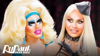 The Pit Stop S16 E08 🏁 Trixie Mattel amp Sasha Colby Serve and Snatch  RuPaul’s Drag Race S16 [upl. by Haron]