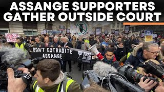 Julian Assange News LIVE  Outside Court As Assange Faces Last UK Hearing To Stop His Extradition [upl. by Ilse]