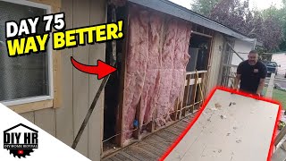 Replaced the kitchen window siding Day 75 DIY mobile home renovation journey [upl. by Ithaman]