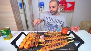 شواء وكل مشاوي كباب وتكة غنم وعجل وطاووق دجاج Mixed Grill Mukbang Eating show [upl. by Ogir647]