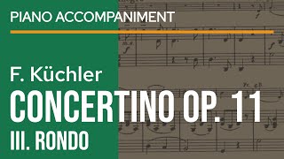 Küchler  Concertino Op 11 3rd Movement Rondo Piano Accompaniment violin sheet music  play along [upl. by Hambley]