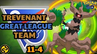 Top Trevenant Team in Great League Pokemon Go Battle League [upl. by Auqinimod]